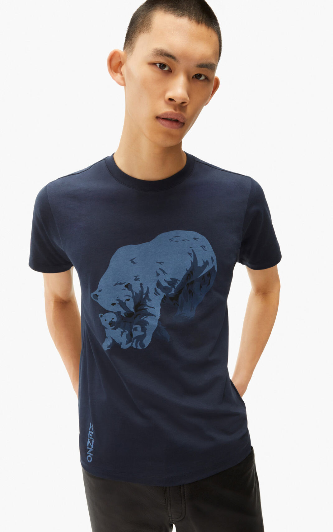 Kenzo The Vinter Capsule Polar Bear T-shirts Herre - Blå Sort DK-231966